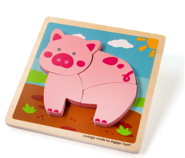 Chunky Lift-Out Puzzle - Pig - SENsory Toys4U