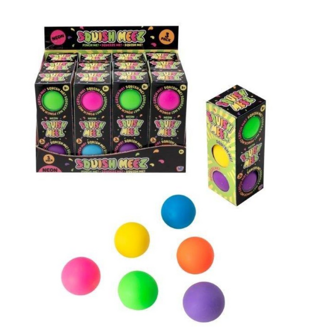 3 Pack Neon Super Squish Balls - SENsory Toys4U