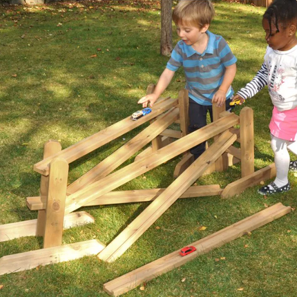 Wooden Chutes and Stands - Set of 9