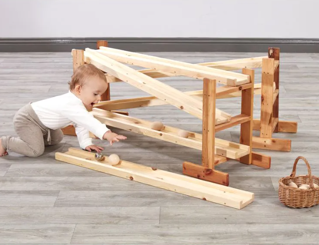 Wooden Chutes and Stands - Set of 9