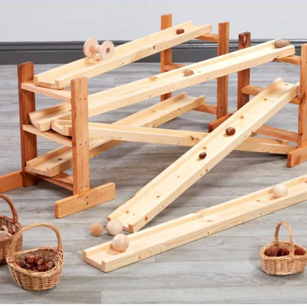 Wooden Chutes and Stands - Set of 9