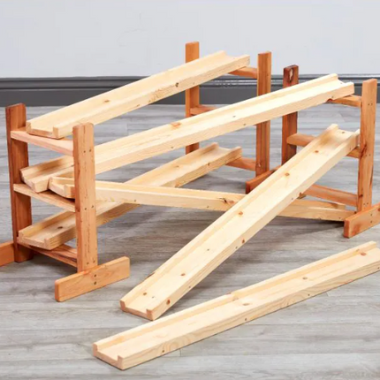 Wooden Chutes and Stands - Set of 9