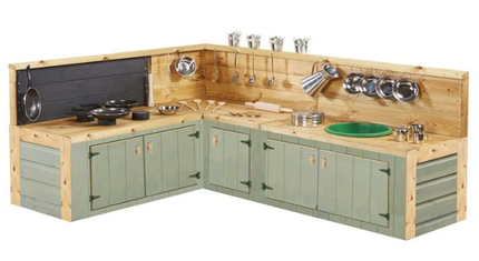 Country Green Corner Kitchen