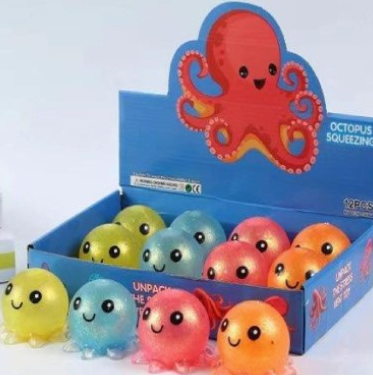 SQUEEZE GLITTER OCTOPUS - SENsory Toys4U