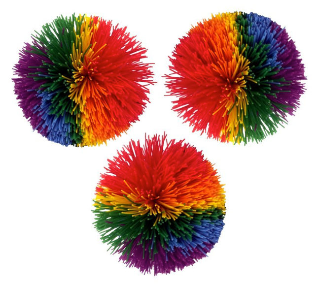 Sensory Koosh Ball 10 cm – Fluffy Rubber Sensory Tool (3 Pack)