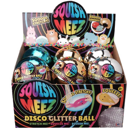Squish-Meez Disco Glitter Ball MOQ of 12 - SENsory Toys4U