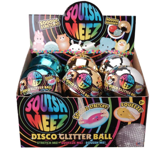 Squish-Meez Disco Glitter Ball MOQ of 12 - SENsory Toys4U