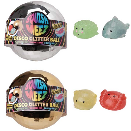 Squish-Meez Disco Glitter Ball MOQ of 12 - SENsory Toys4U
