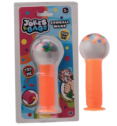 Jokes and Gags Gumball Poptube Wand - MOQ of: 12 - SENsory Toys4U