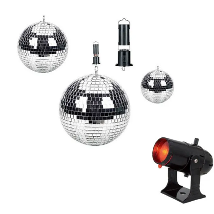 Disco & Sensory Set 3 x Disco Mirror Balls, 1 x Rotation Motor, 1x Projector Light