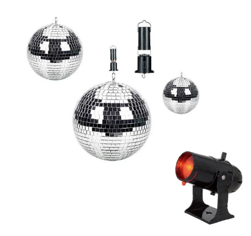 Disco & Sensory Set 3 x Disco Mirror Balls, 1 x Rotation Motor, 1x Projector Light