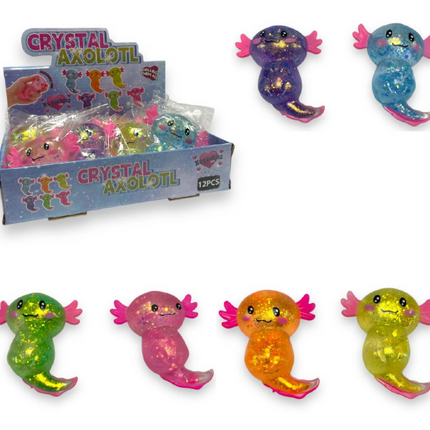 Crystal Axolotl Squishie Sugar Slow Release 10cm - SENsory Toys4U