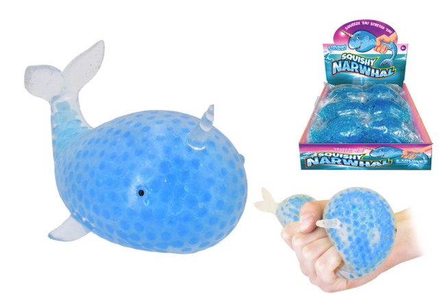 Squishy Bead Narwhal Large - SENsory Toys4U