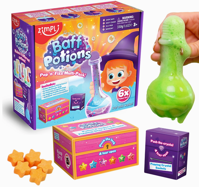 Zimpli Kids Baff Potions Pop’n’Fizz Multipack – Sensory Bath Play Kit