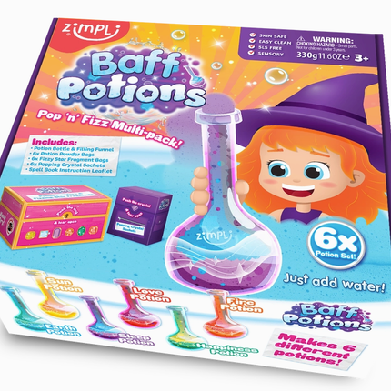 Zimpli Kids Baff Potions Pop’n’Fizz Multipack – Sensory Bath Play Kit