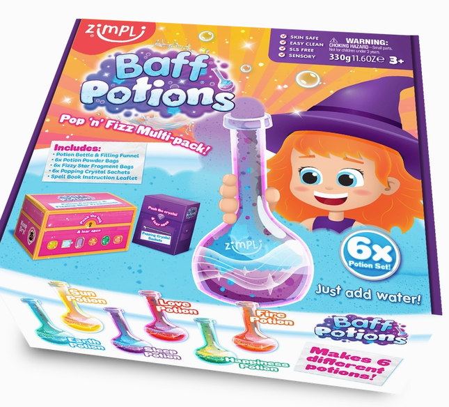 Zimpli Kids Baff Potions Pop’n’Fizz Multipack – Sensory Bath Play Kit