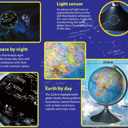 2 in 1 Globe Earth & Constellations Globe