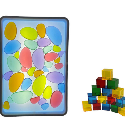 Light Up Board Panel 47cm with 70 Translucent Tactile Fidget Accessories - SENsory Toys4U
