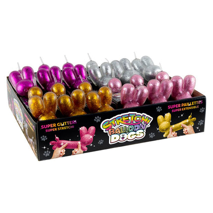 Stretchi Balloon Dog Glitter PDQ - SENsory Toys4U