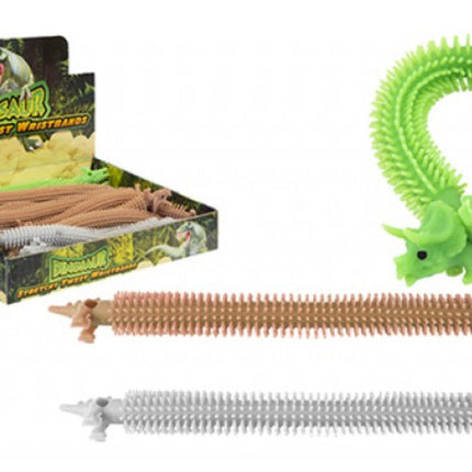 DINOSAUR STRETCH & TWIST  BRACELET 8" 3 ASSORTED - SENsory Toys4U