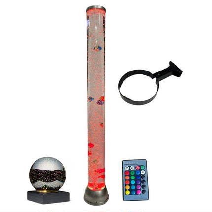 Sensory Bubble Tube & Remote 90cm, Wall Bracket & Light-Up Fibre Ball - SENsory Toys4U