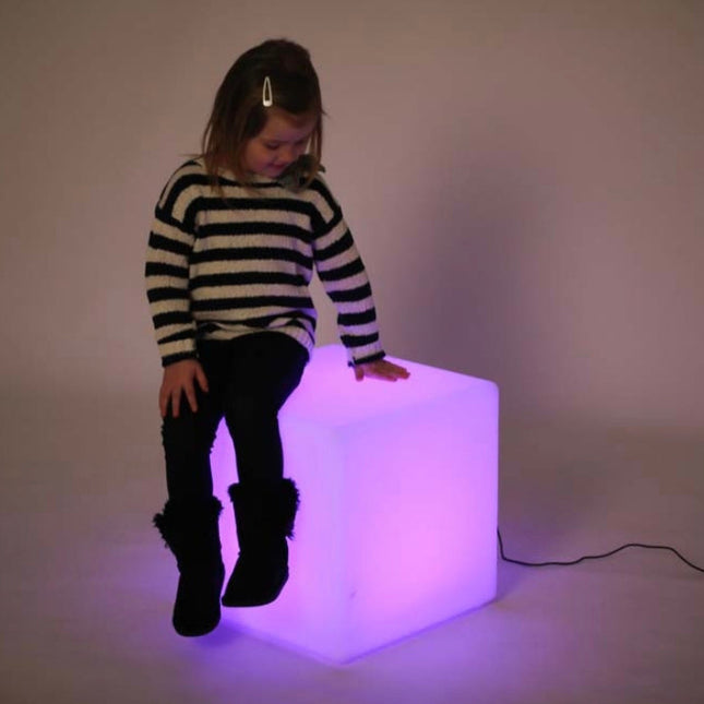 Colour changing mood Cube stool 30m - SENsory Toys4U
